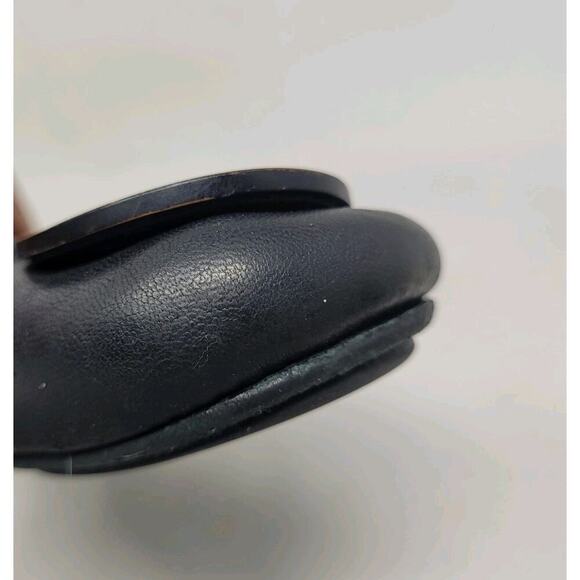 Tory Burch Flats Womens 7M Black Leather Minnie Ballet Comfort Double T Sip On - Picture 9 of 13